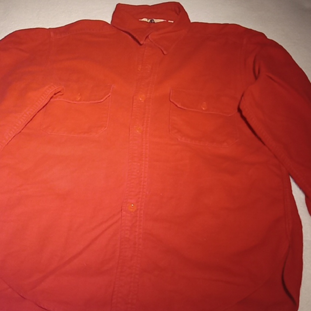 Woolrich Men's Vibrant Red Casual Button Down Shirt